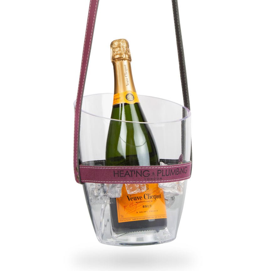 "Keep Your Cool" Champagne Bucket - Purple Leather strap