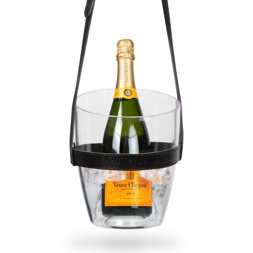 "Keep Your Cool" Champagne Bucket - Black Leather strap