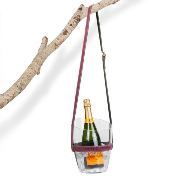 "Keep Your Cool" Champagne Bucket - Purple Leather strap