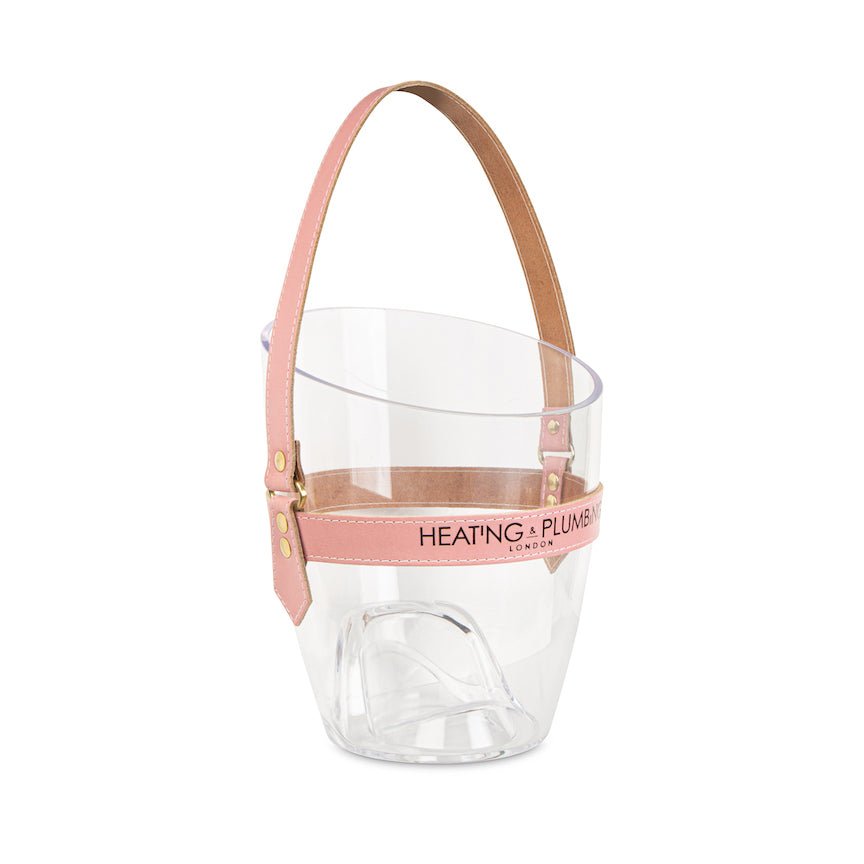 "Happy Go Sparkly" Champagne Bucket - Pink Leather Strap