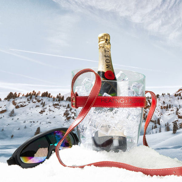 "Keep Your Cool" Champagne Bucket - Red Leather Strap