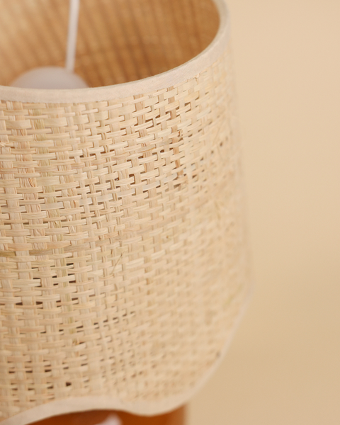 Alice Table Lamp, Brown with Raffia Shade