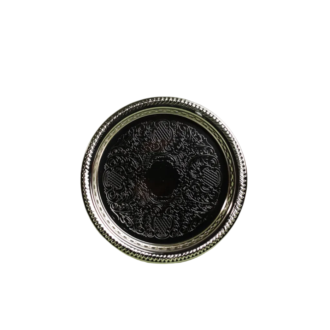 Suporte para Garrafa Prateado Ornamentado Ø 14cm