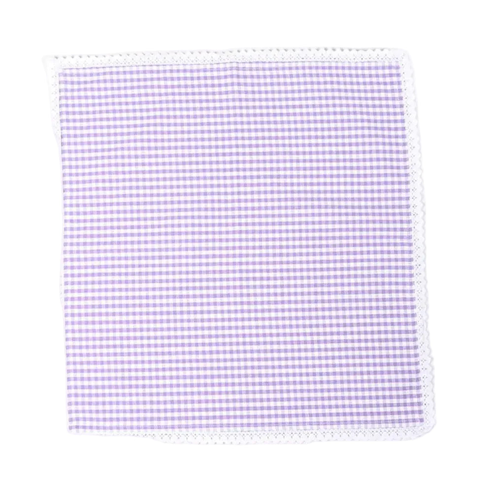 Checkered Purple Table Napkins Set of 4, 18 Inch - Casa Amarosa