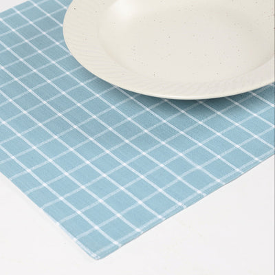 Checkered Sky Cotton Placemats Set of 4, 18.5 X 13 inch - Casa Amarosa