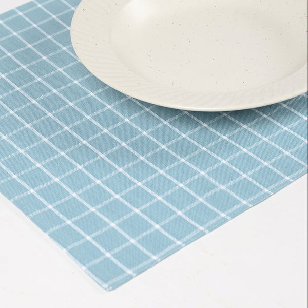 Checkered Sky Cotton Placemats Set of 4, 18.5 X 13 inch - Casa Amarosa