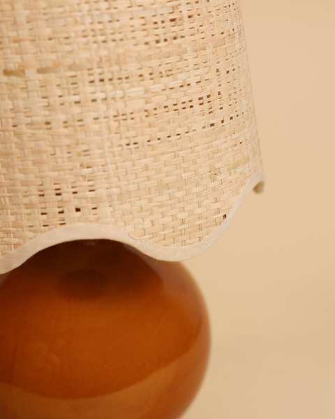 Alice Table Lamp, Brown with Raffia Shade