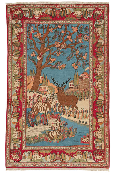 Kashan — Hand-knotted, 135x210 cm, Blue, 100% Virgin Wool | Main view