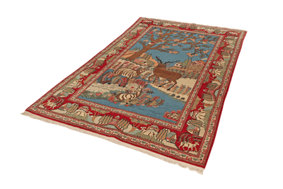 Kashan — Hand-knotted, 135x210 cm, Blue, 100% Virgin Wool | View 5