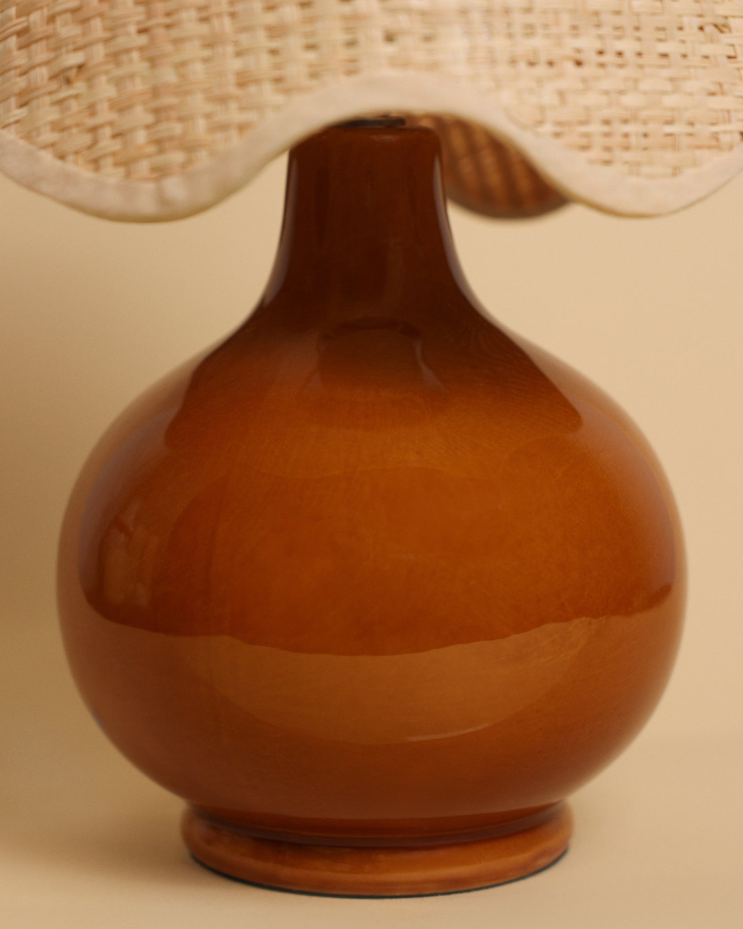 Alice Table Lamp, Brown with Raffia Shade