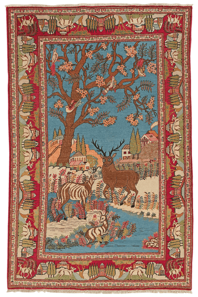 Kashan — Hand-knotted, 135x210 cm, Blue, 100% Virgin Wool | Main view