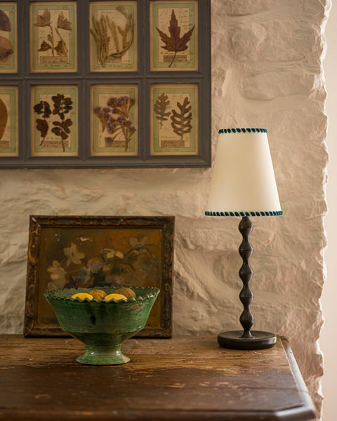 Natural Parchment with Blue Juniper Trim