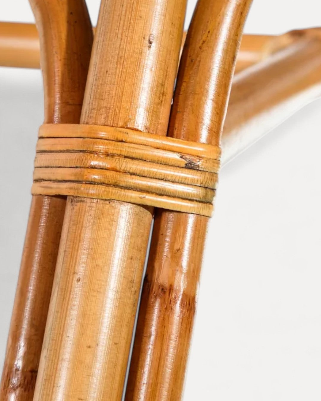Bari Natural Cane Chair with Beige Fabric Cushion