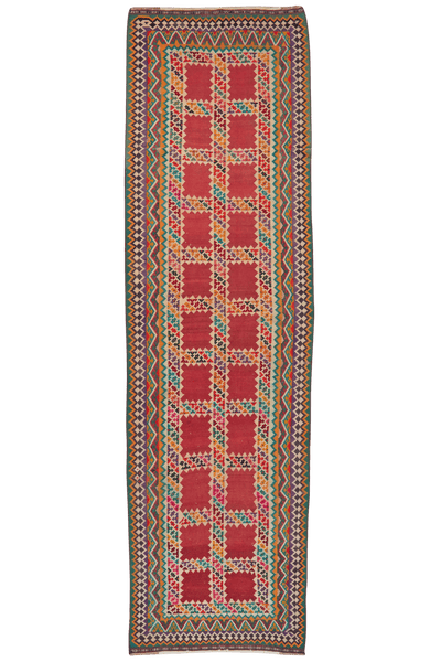 Kelim Gashgai Old — Handmade, 121x427 cm, Multicolor, 100% Virgin Wool | Main view