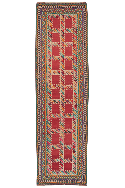 Kelim Gashgai Old — Handmade, 121x427 cm, Multicolor, 100% Virgin Wool | Main view