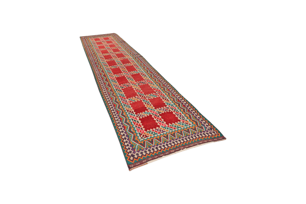 Kelim Gashgai Old — Handmade, 121x427 cm, Multicolor, 100% Virgin Wool | View 5