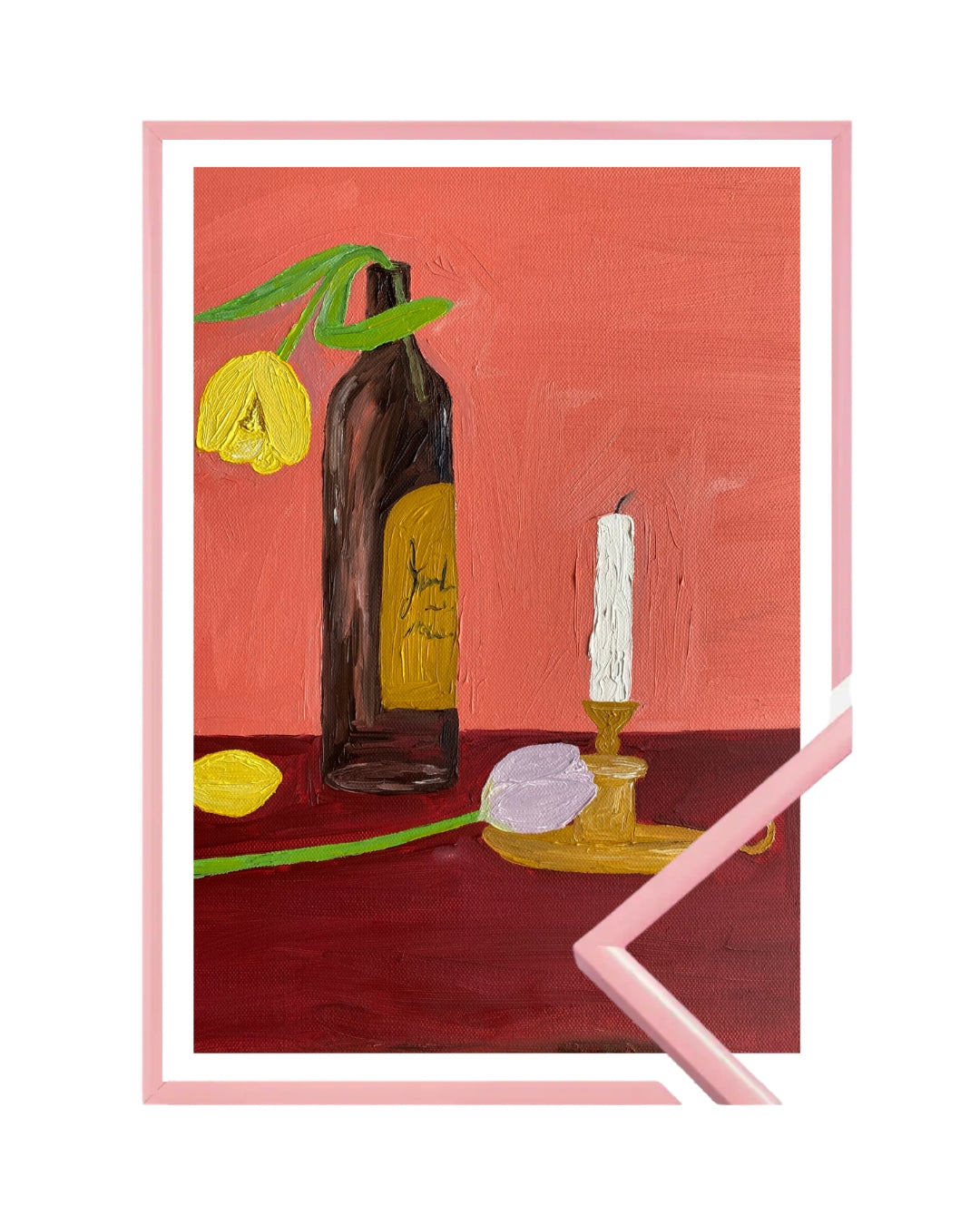 Candles, Wine and Flowers Fine Art Print