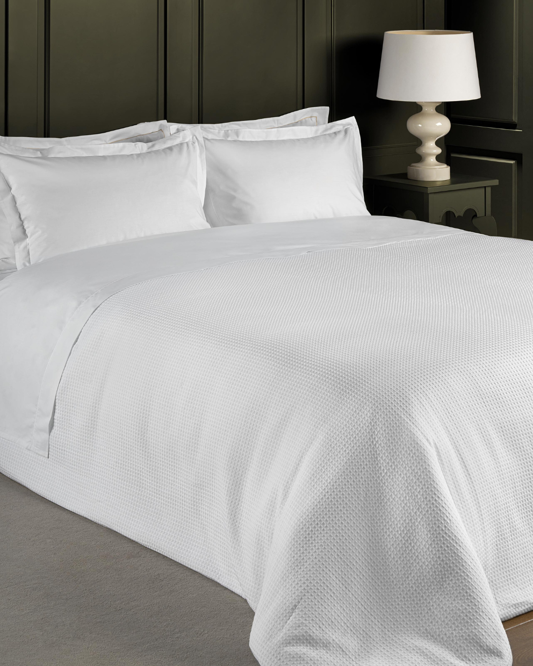 White Amélia Bedspread – 100% Cotton Waffle