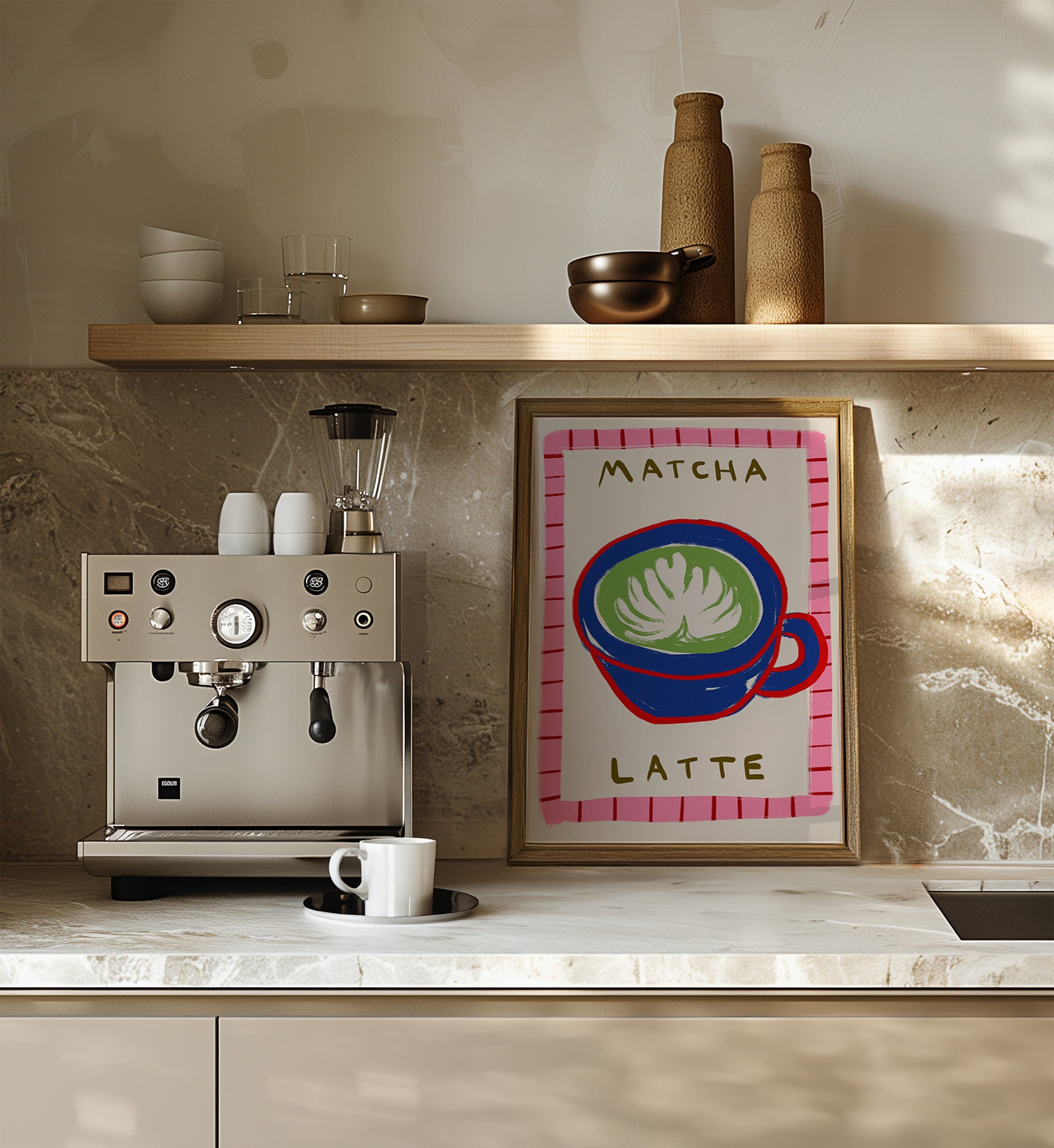 Matcha Latte Cup | Coffee Print | UNFRAMED
