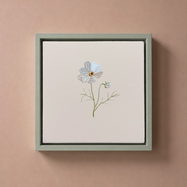 Personalised Birth Flower Embroidered Canvas