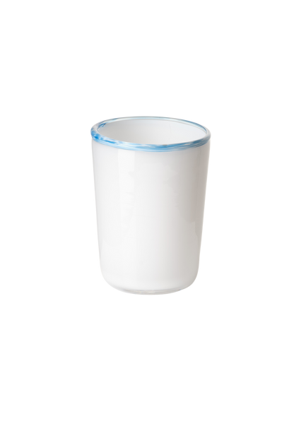 Thyme Hand Blown Water Glass in White/Blue