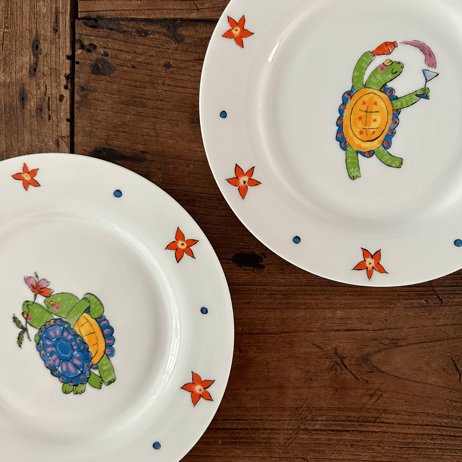 Holidaying Turtle Dessert Plate Set - Set of 6