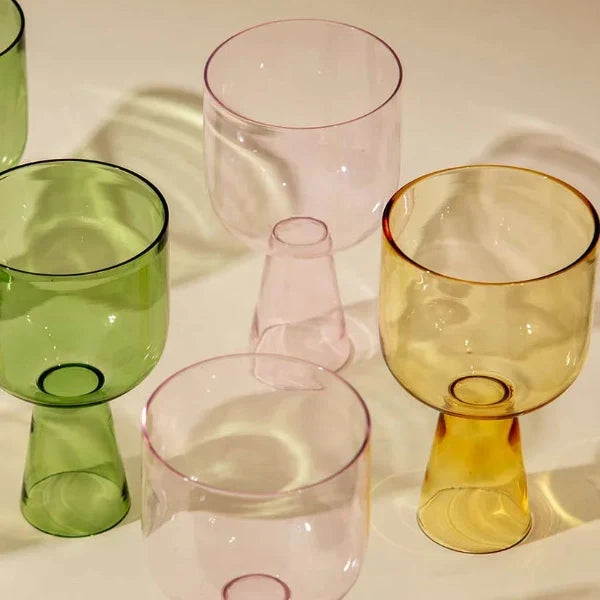 Aria Yellow Glass Dessert Bowls 3x5.75 Inches 9.45oz Set of 4 - Casa Amarosa
