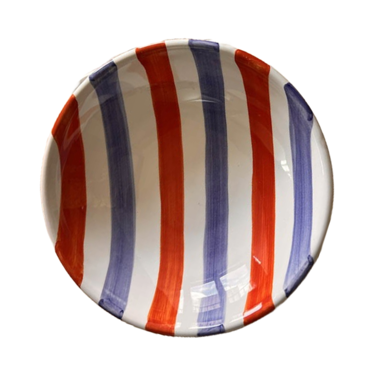 Bowl 20 cm Stripe Orange Blue – Italian Handcrafted Ceramic
