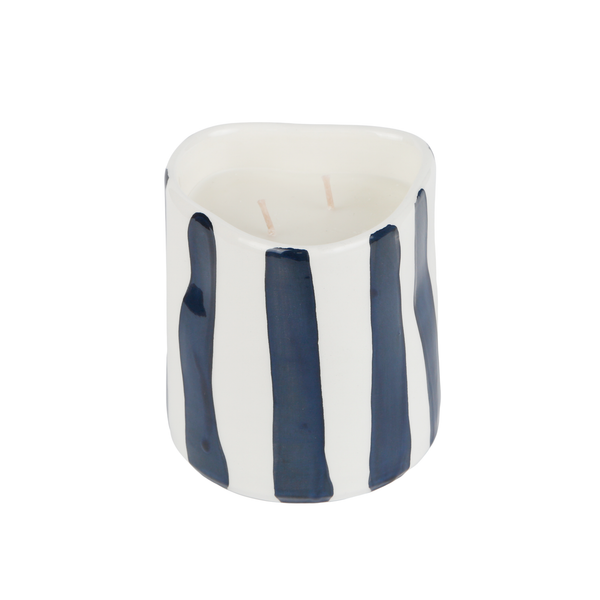 B&W Stripes Candle