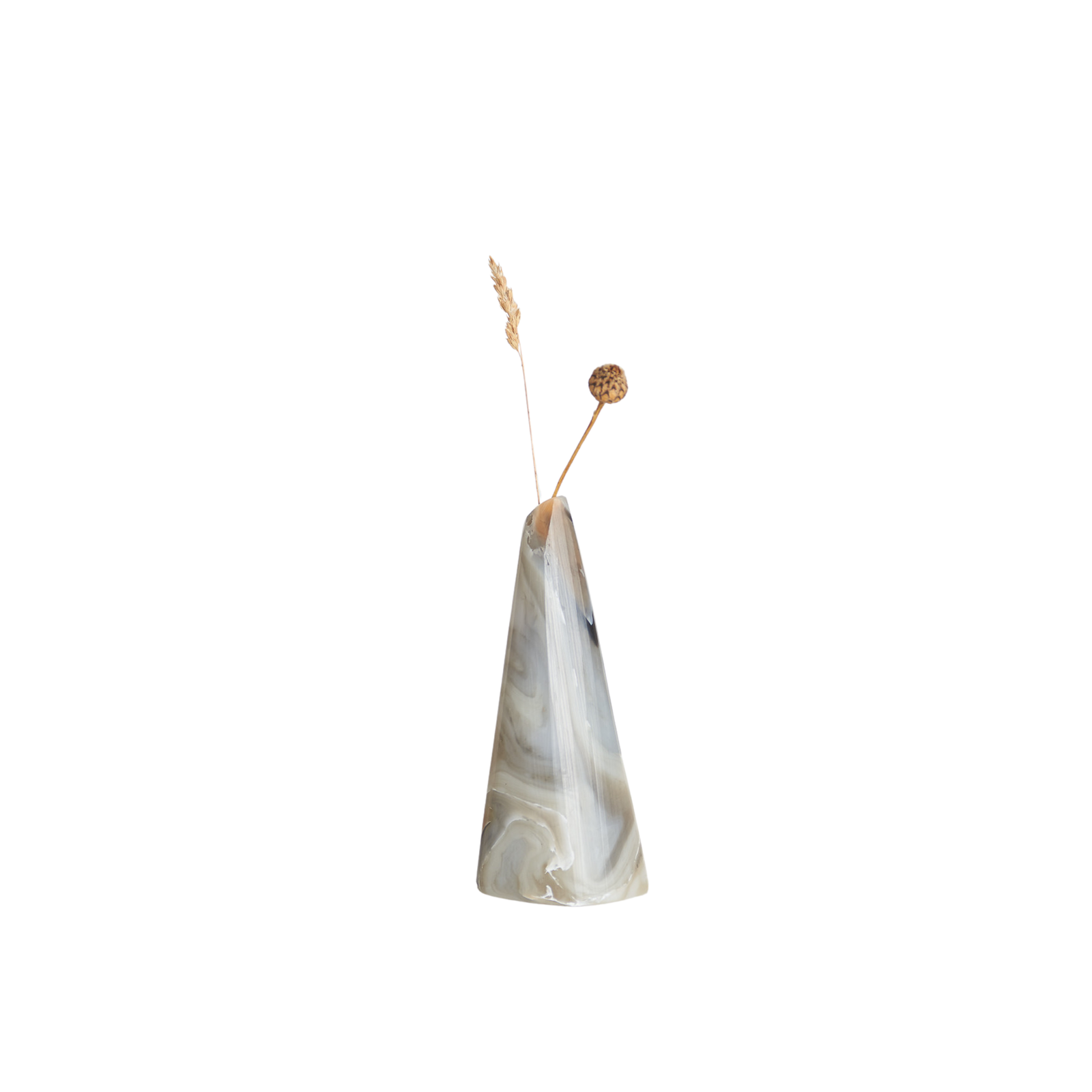 Recycled Plastic Marbled Bud Vase - Caramel Peaks
