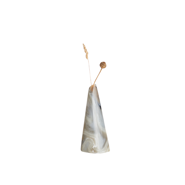 Recycled Plastic Marbled Bud Vase - Caramel Peaks