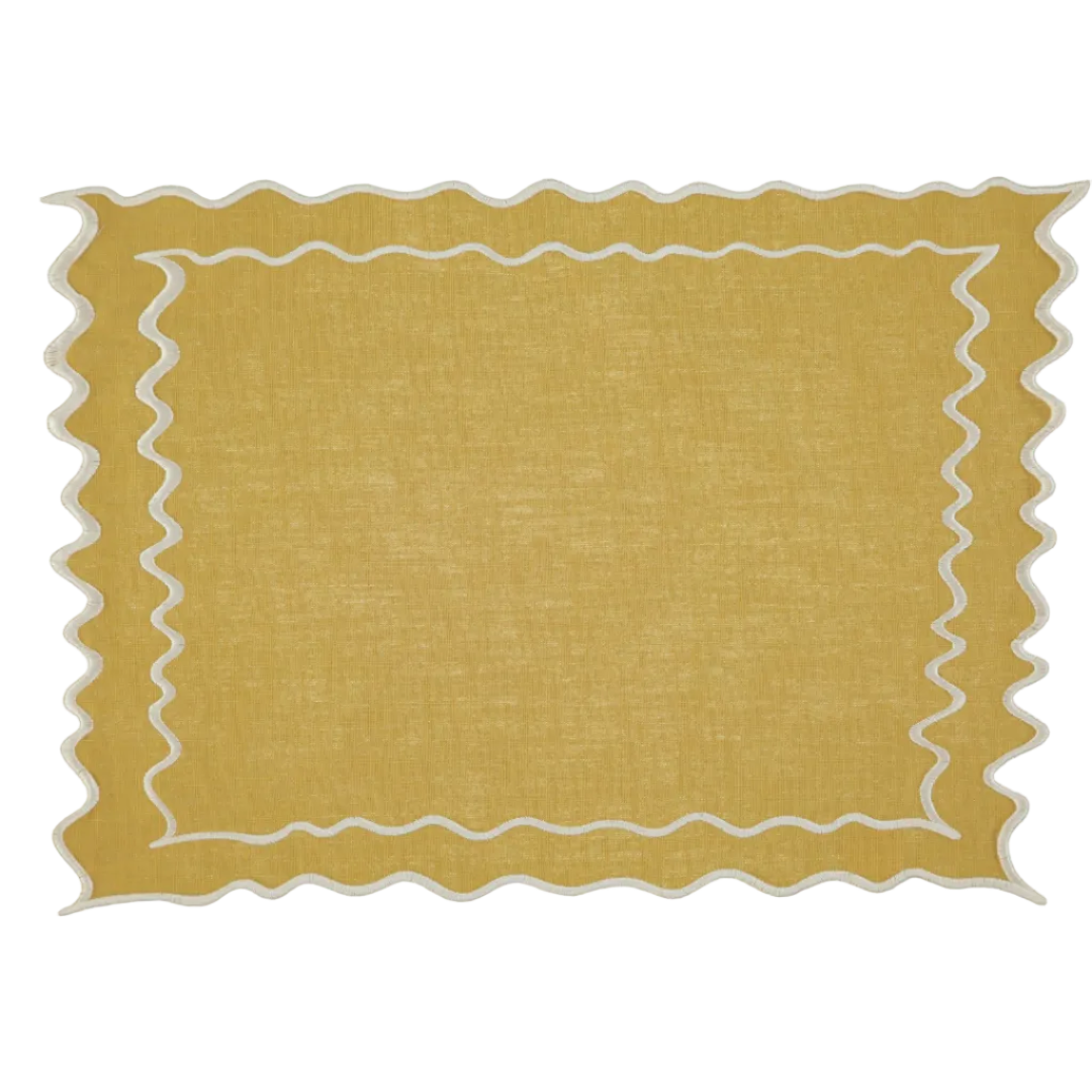 Vila Placemat, Mustard and White