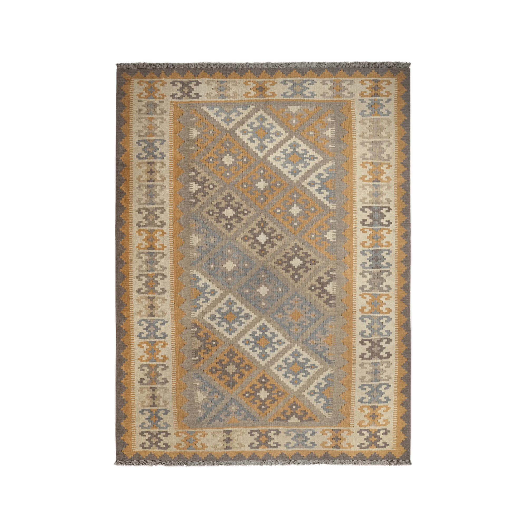 Kilim Gashgai Rug · Hand-Woven - Grey, 240x179 cm