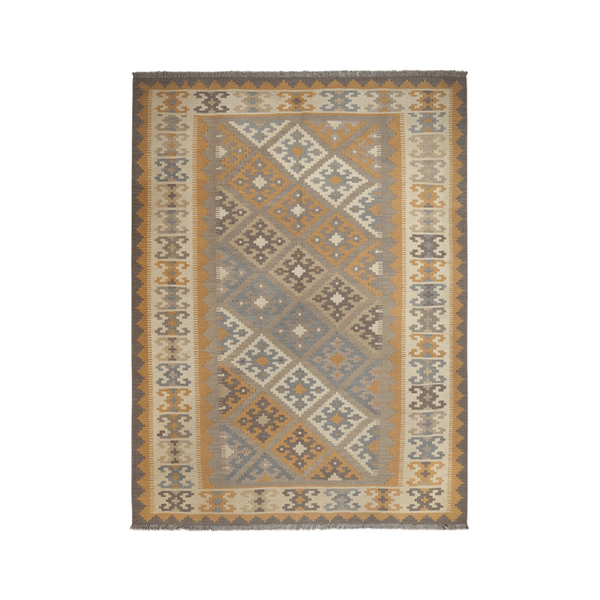 Kilim Gashgai Rug · Hand-Woven - Grey, 240x179 cm