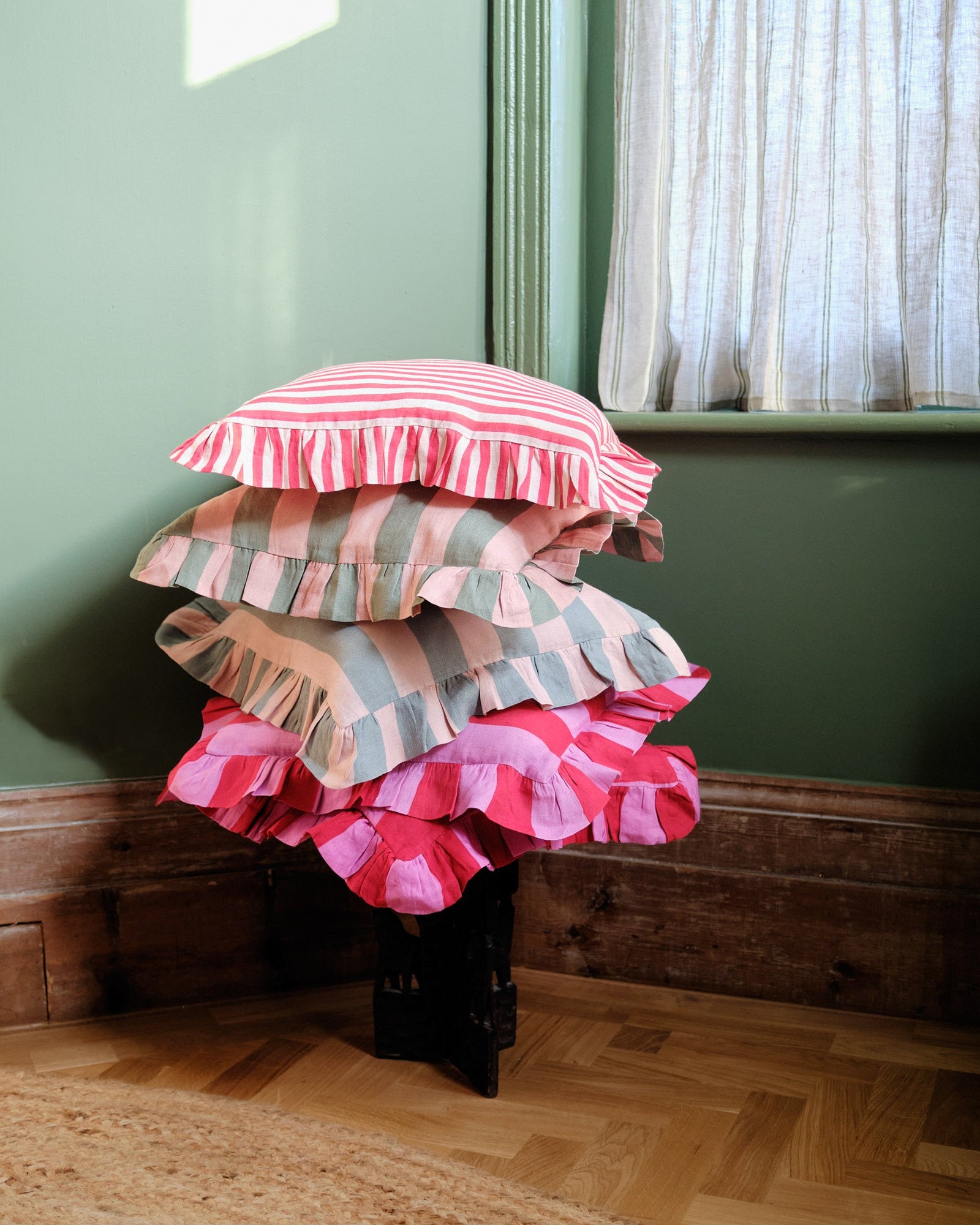Cerise & Fuchsia Extra Wide Stripe Cushion Cover