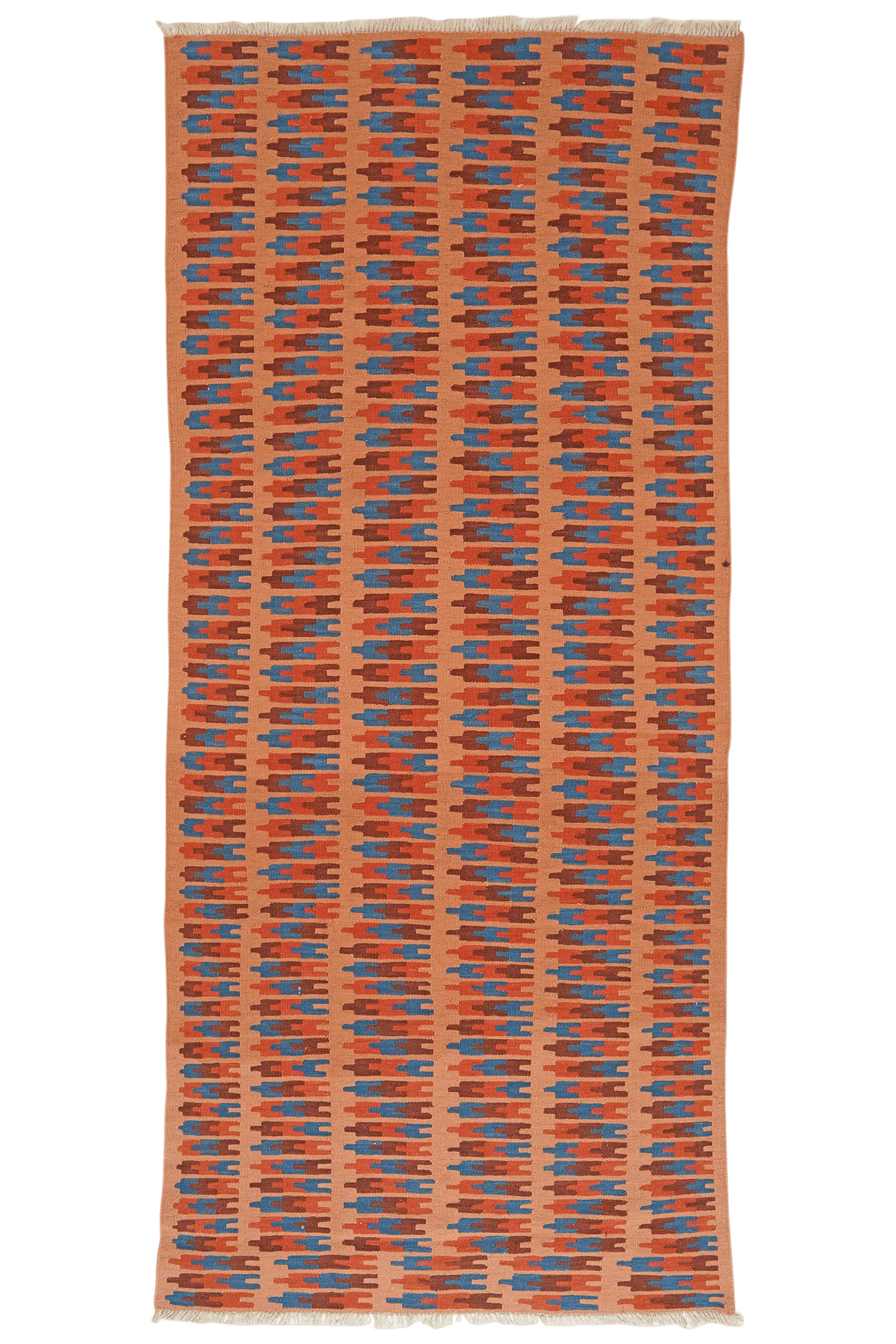 Kelim Gashgai — Handmade, 105x250 cm, Orange, 100% Virgin Wool | Main view