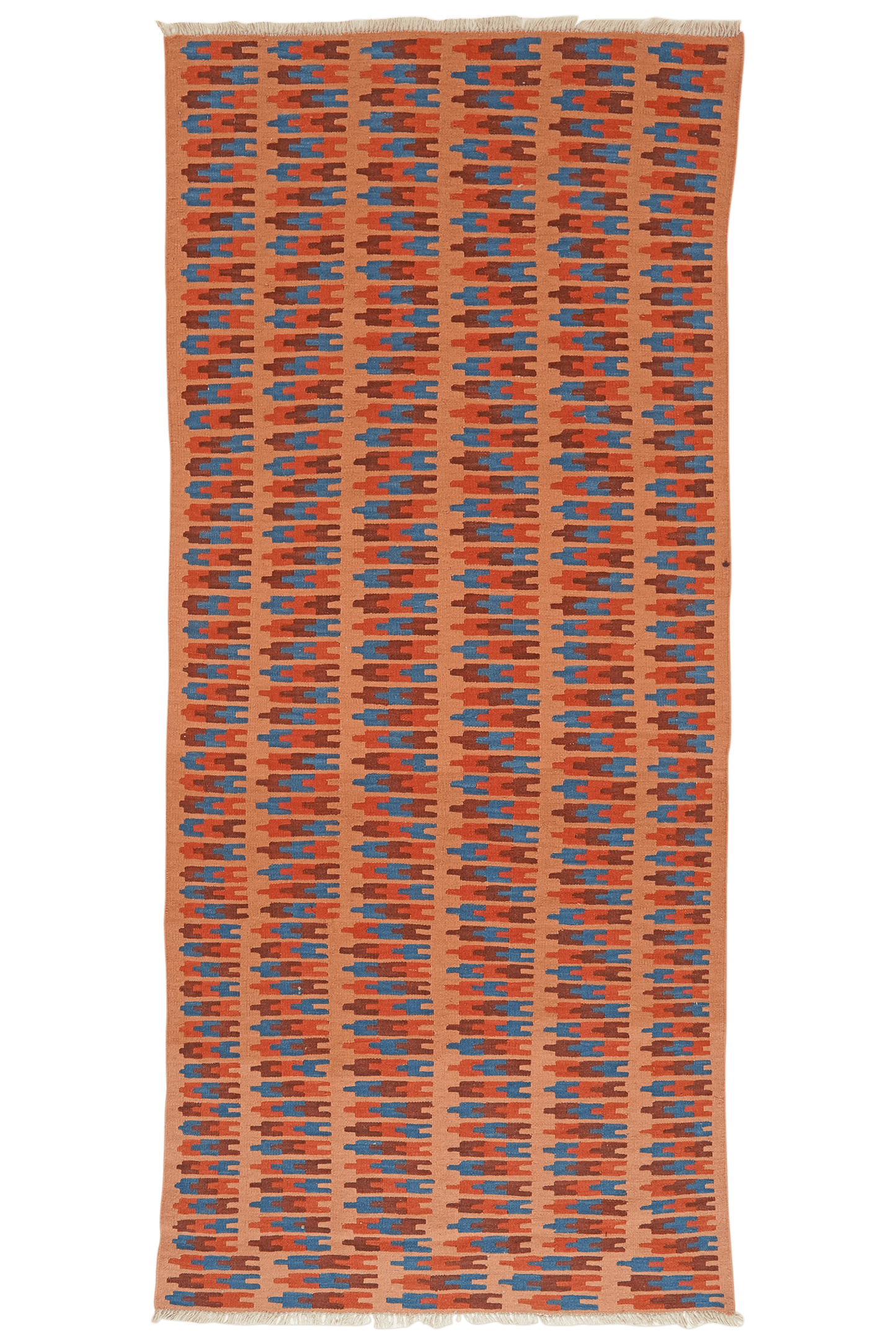 Kelim Gashgai — Handmade, 105x250 cm, Orange, 100% Virgin Wool | Main view