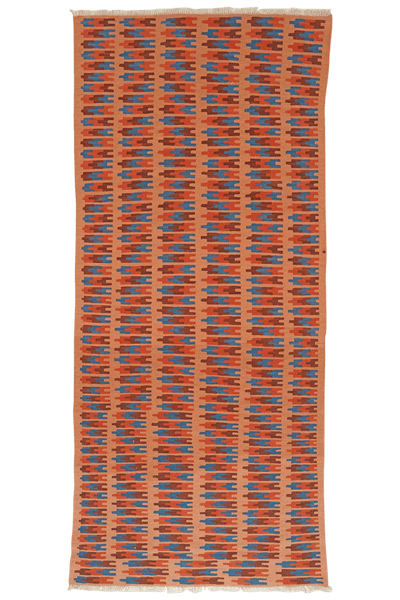 Kelim Gashgai — Handmade, 105x250 cm, Orange, 100% Virgin Wool | Main view