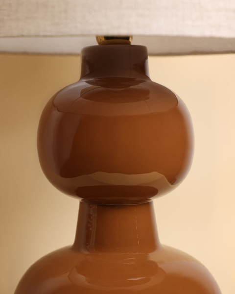 Amália Table Lamp, Brown Ceramic
