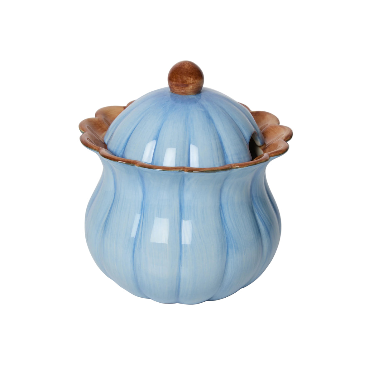 Sugar Bowl - Sky Blue and Chocolate