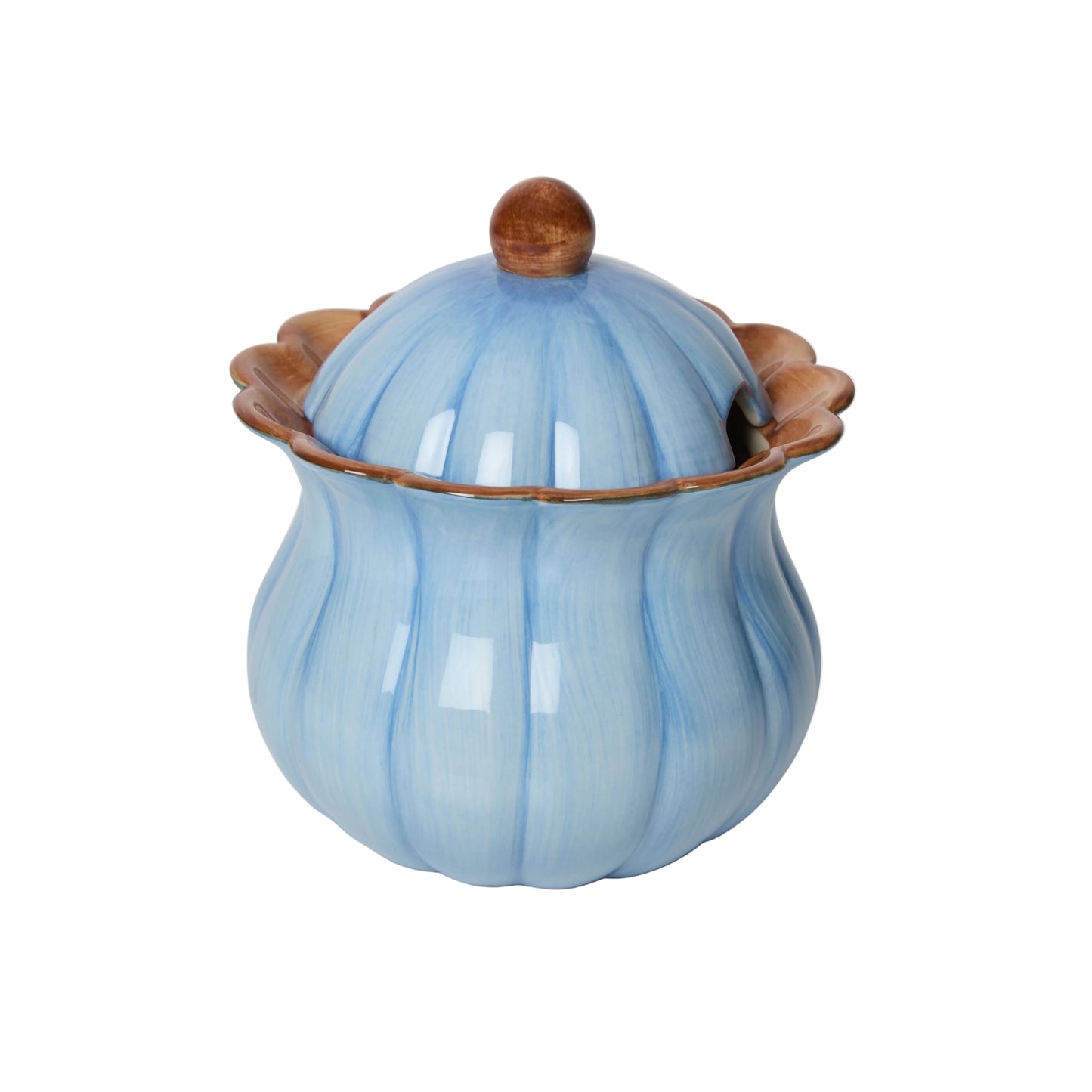 Sugar Bowl - Sky Blue and Chocolate