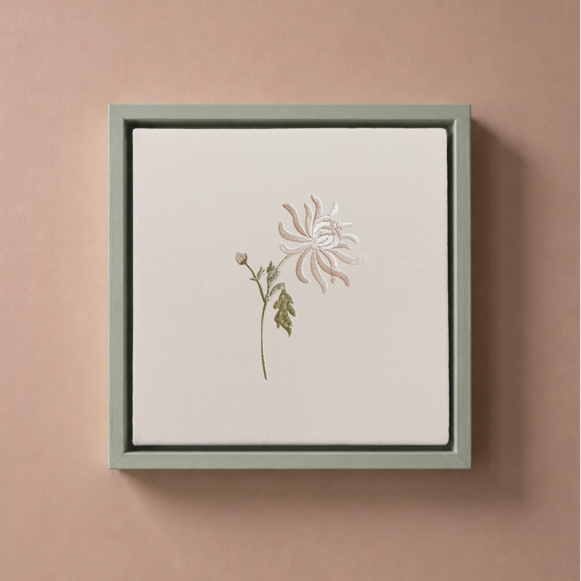 Personalised Birth Flower Embroidered Canvas