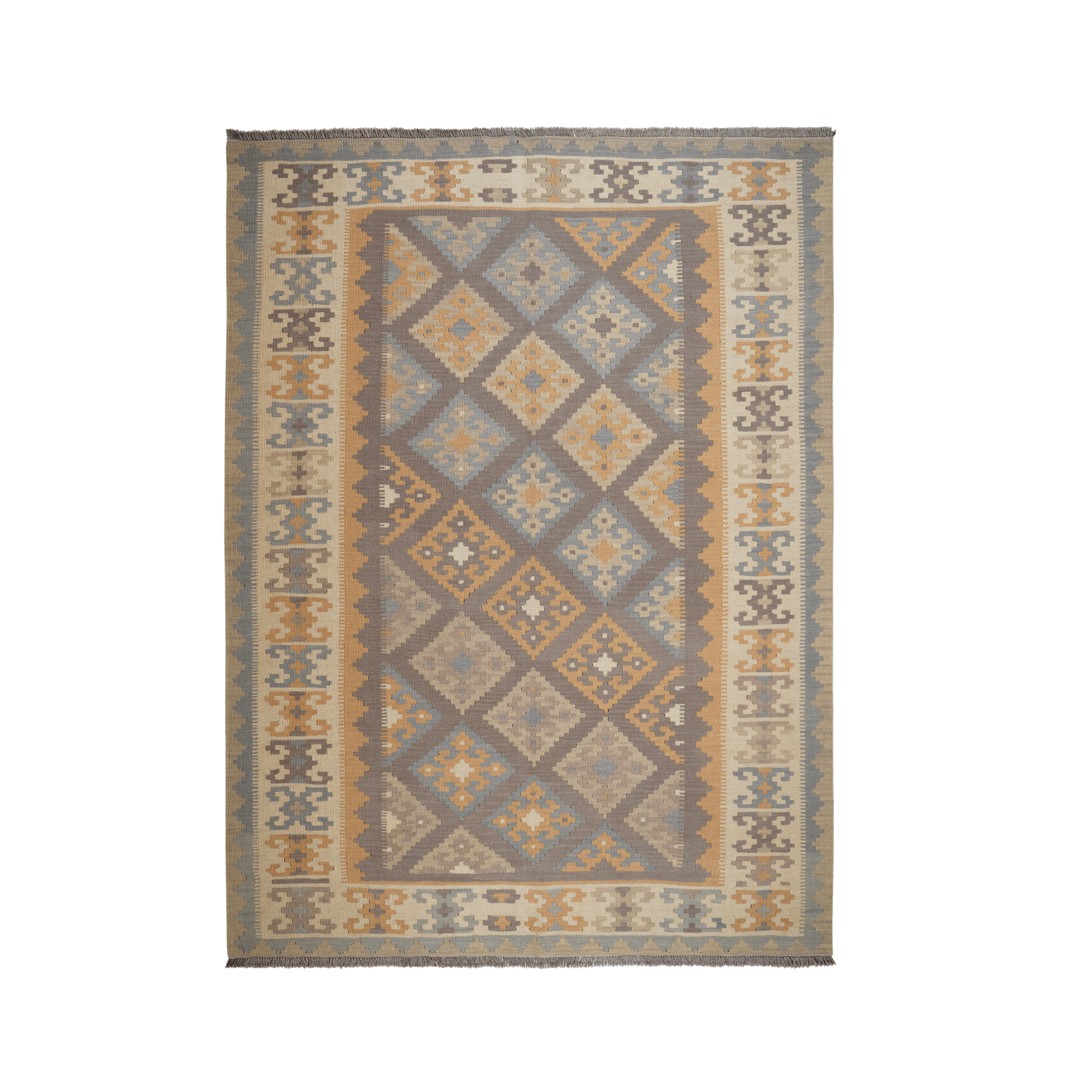 Kilim Gashgai Rug · Hand-Woven - Grey, 243x178 cm