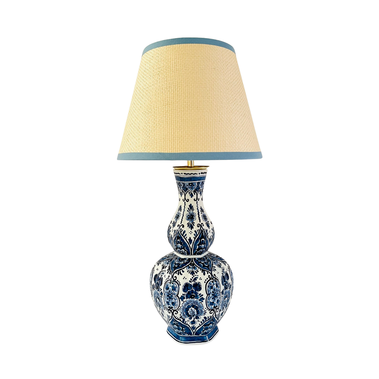 Antique Royal Delft ‘Knobbelvaas’ Lamp