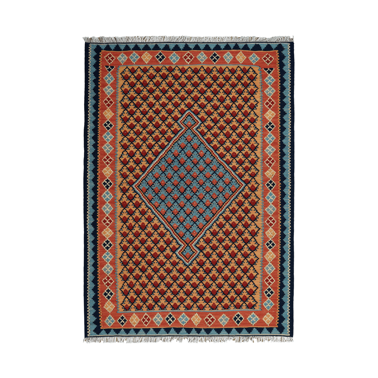 Kilim Senneh Rug · Hand-Woven - Beige, 148x105 cm