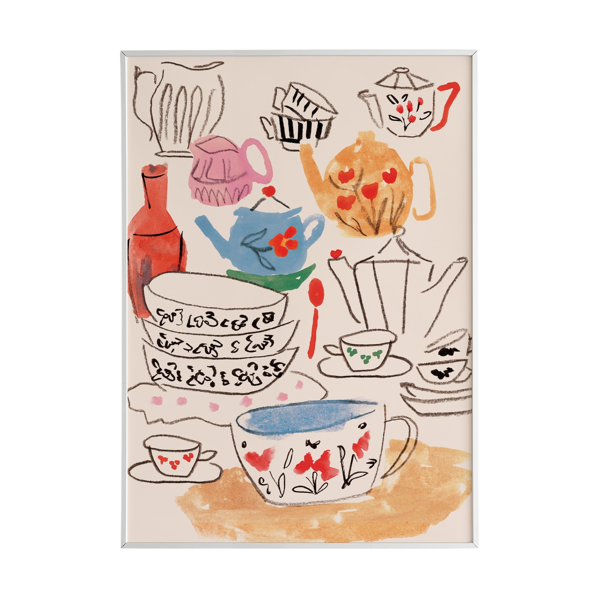"Flea Market Dishes" Art Print