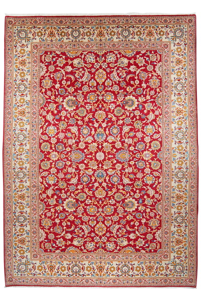 Kashan — Hand-knotted, 229x326 cm, Red, 100% Virgin Wool | Main view
