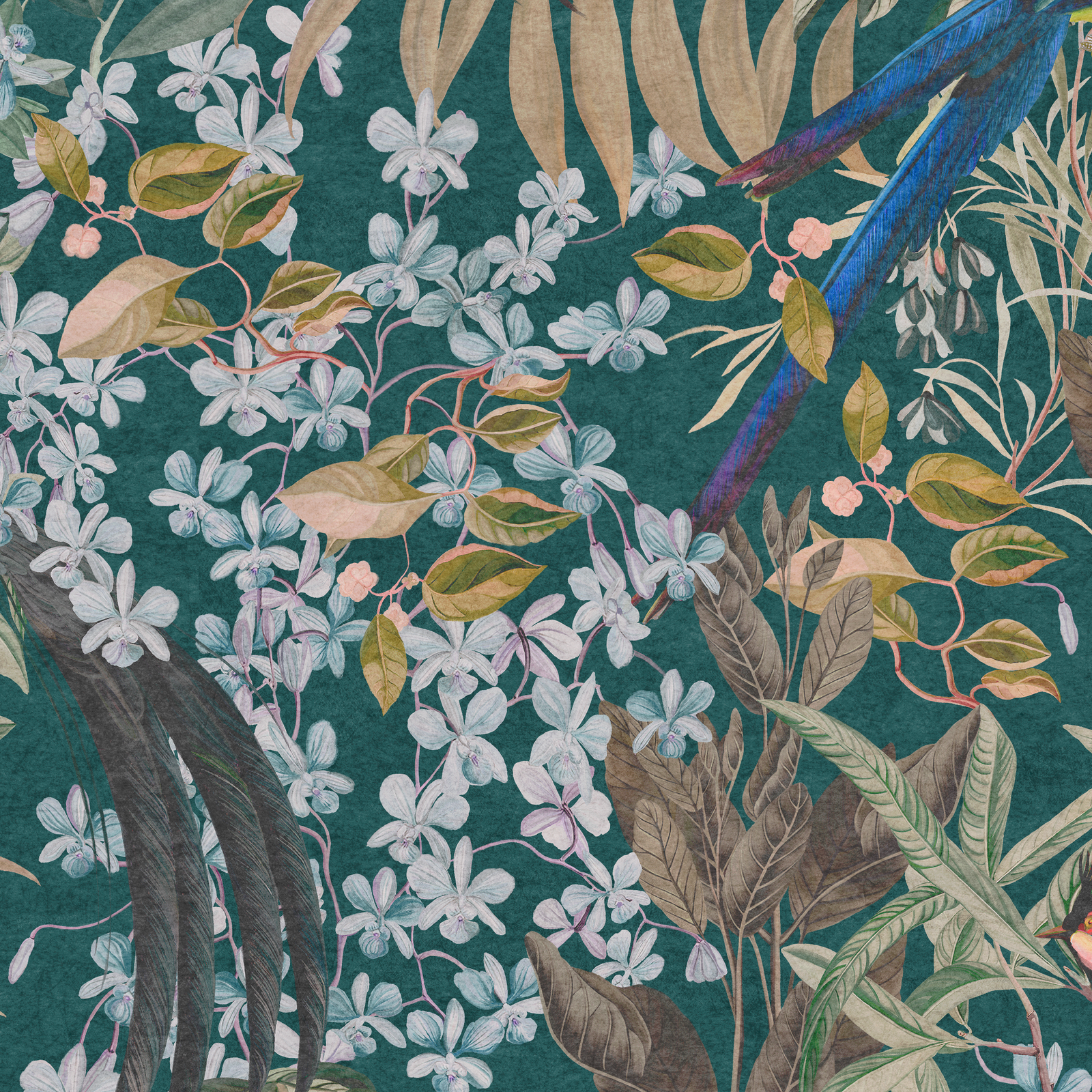 Resplendent Woods Linen Fabric - Forest