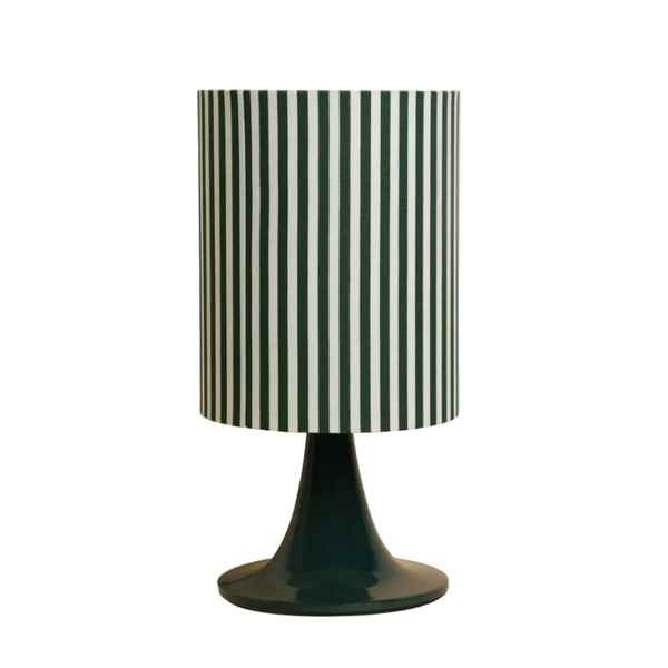 Burano Table Lamp, Green with Green Stripes