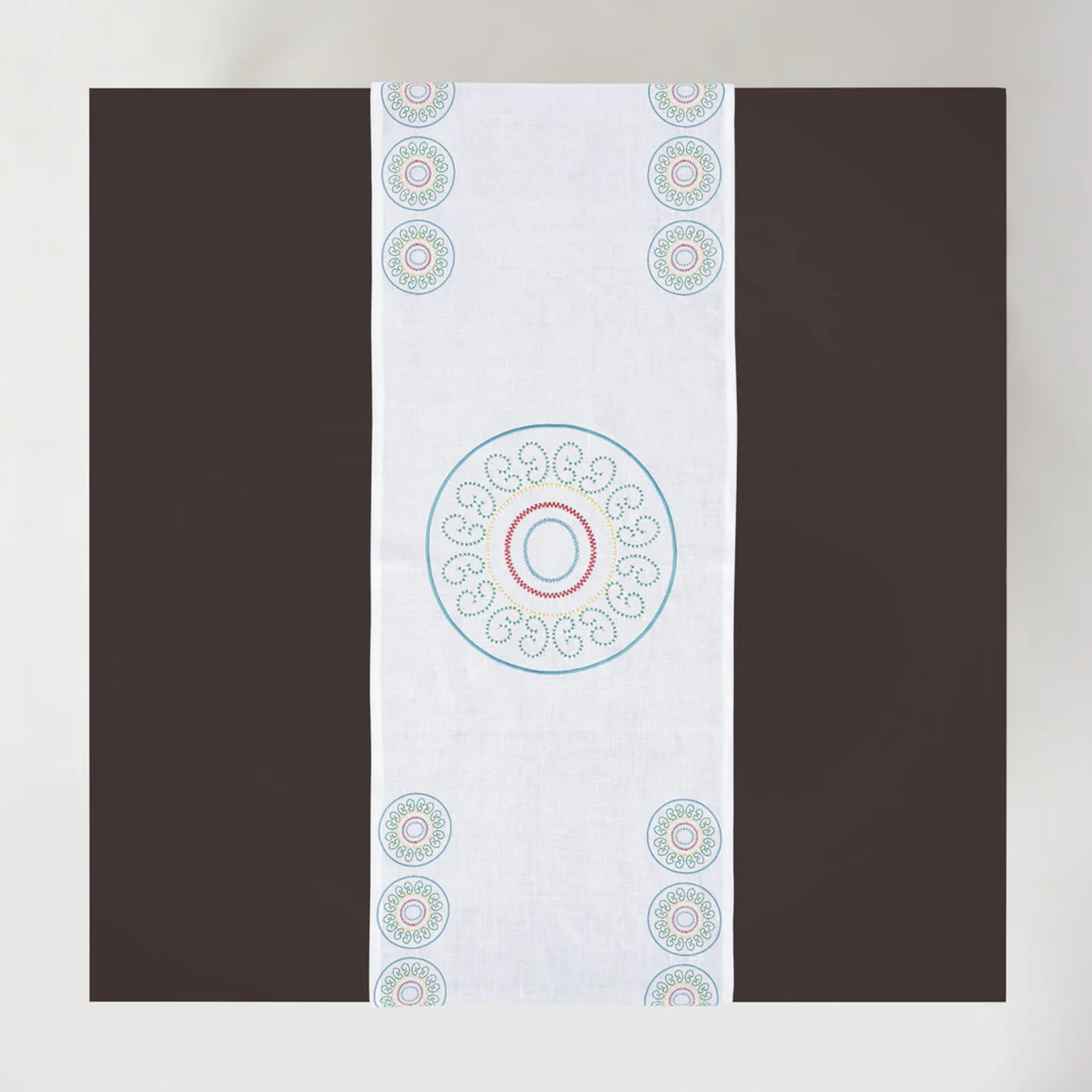 Multicolor Luminaria Runner - White Linen